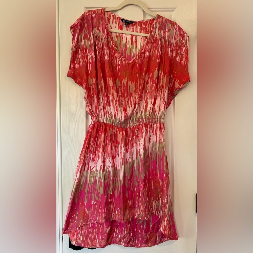Vibrant Express Pink and Red Dress Size M